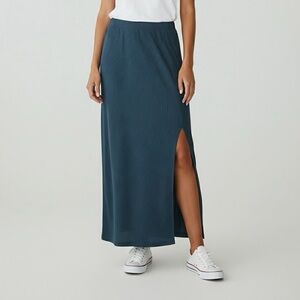 LuLaRoe Size 3XL Blue Maxi Skirt with Side Slit Kayla